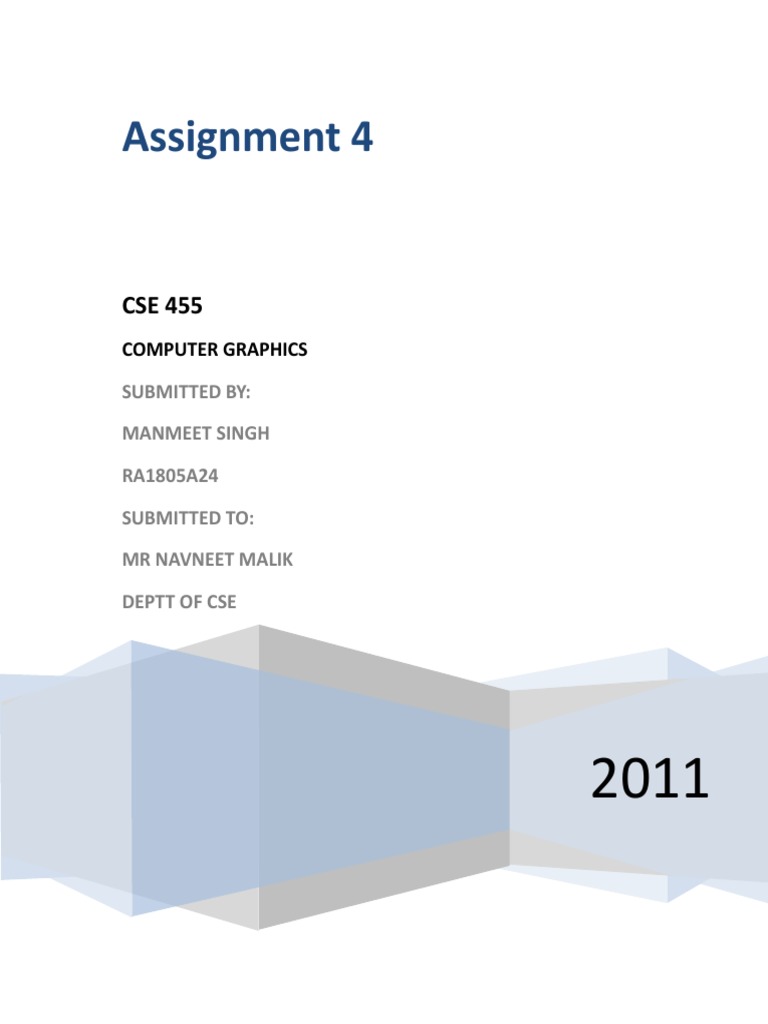 Assignment 4: Computer Graphics | PDF | Geometry | Teaching Mathematics