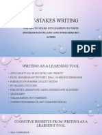 Low-Stakes Writing: Writing To Learn, Not Learning To Write (Problem Solving and Long Term Memory) Satrih