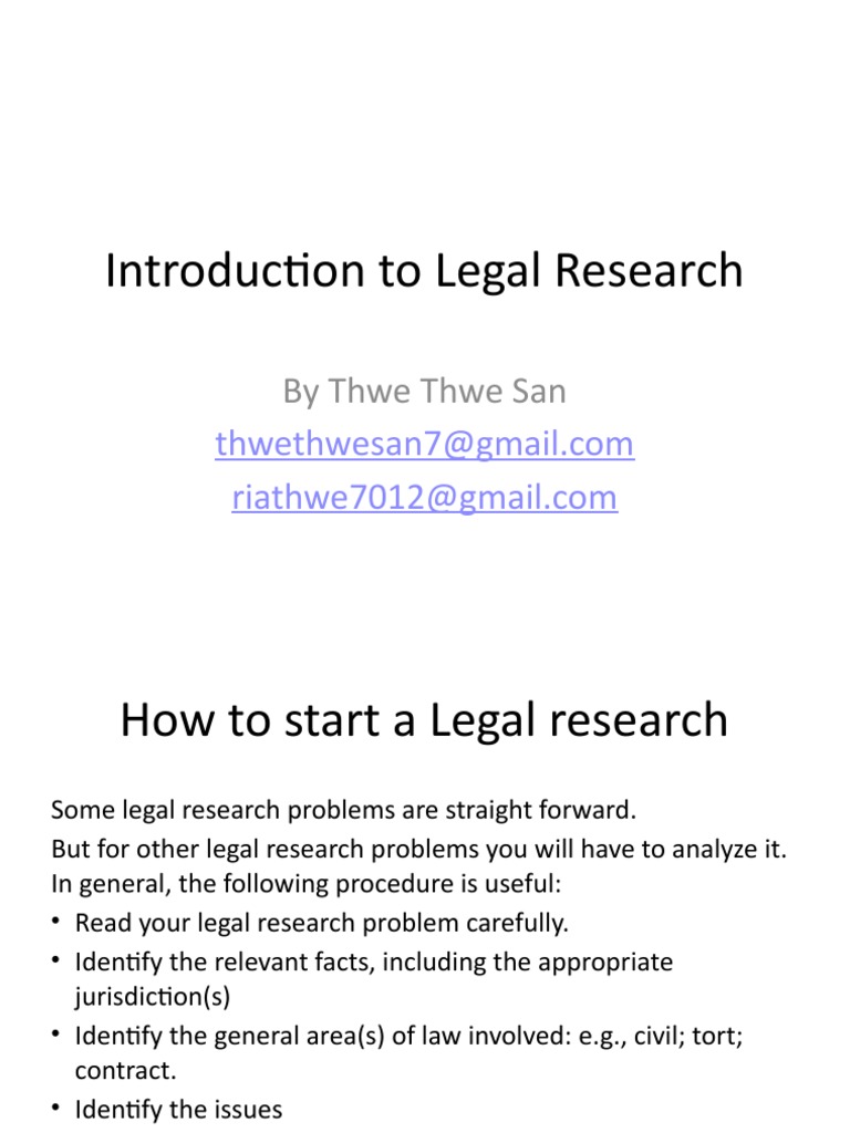 Introduction to Legal Research Methods | PDF | Property | Tort