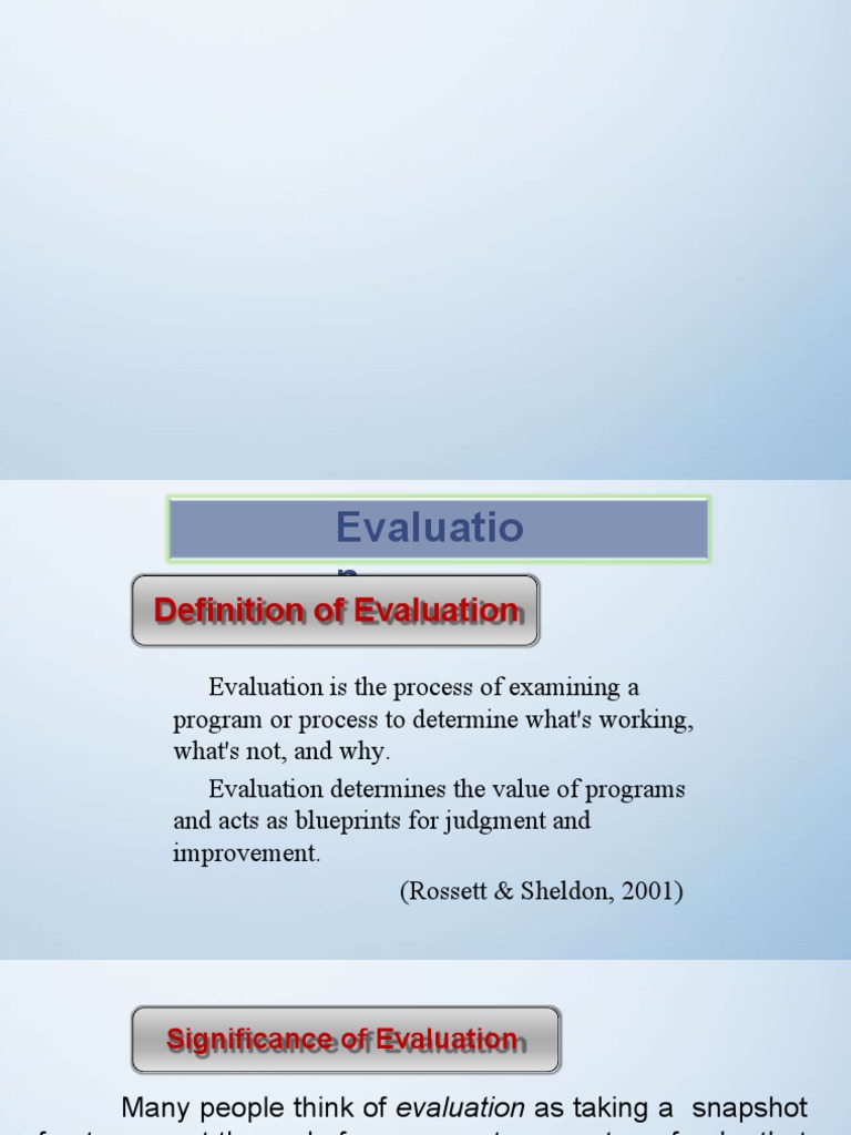 Curriculum Evaluation Process Overview | PDF | Educational Assessment ...