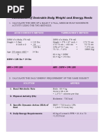 DBW Calculation Using NDAP and Tannhauser | PDF | Body Mass Index | Obesity