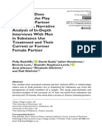 What Role Does SUD Play in IPV? A Narrarive Analysis of In-Depth Interview With Men in SU Treatment and Their Current of Former Female Partner
