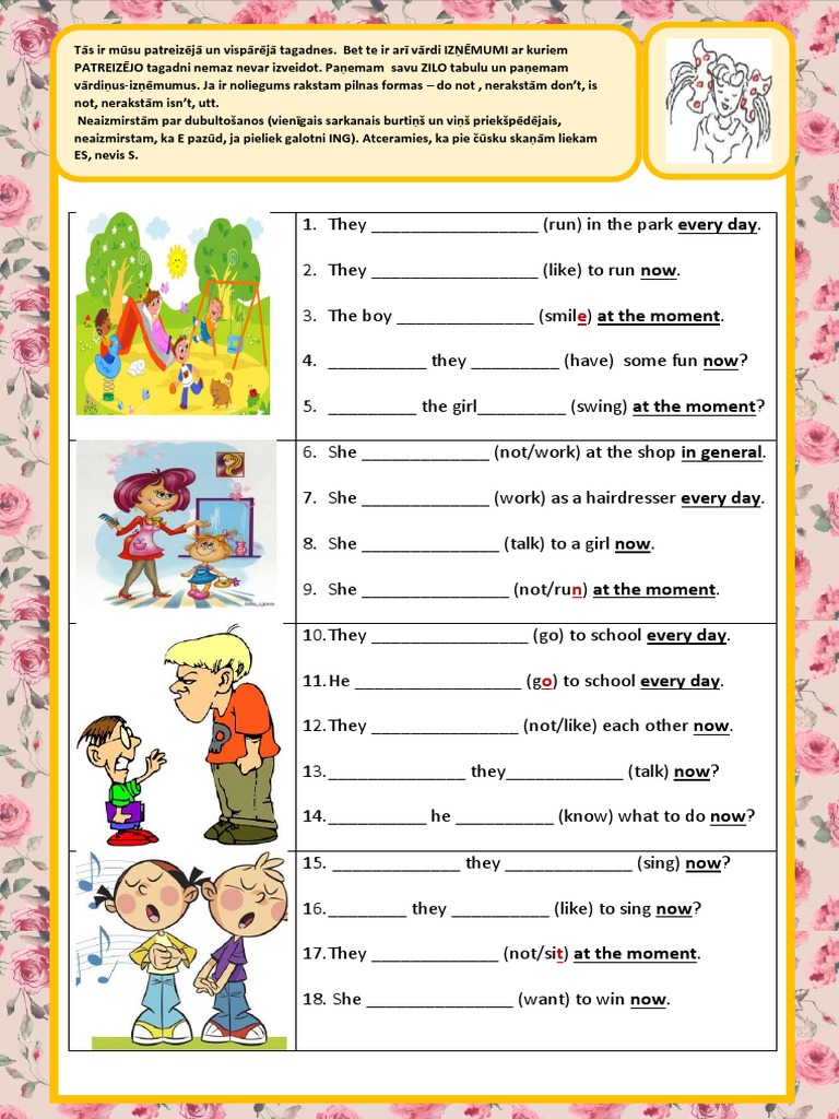 Present Simple and Present Continuous With Stative Verbs | PDF ...