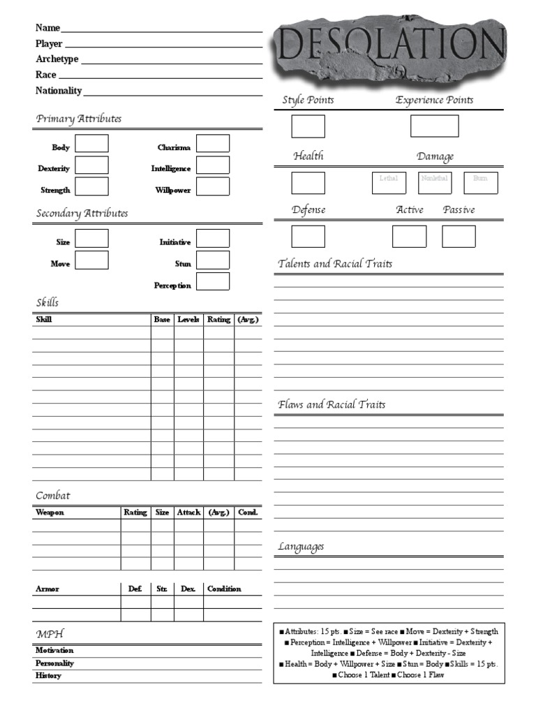 Character Attributes and Skills Overview | PDF | Role Playing Games