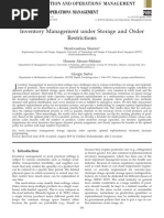 Inventory Management Under Storage and Order Restrictions