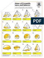 Geometry - Volume and Surface Area - Volume of Pyramids Cones and Spheres - US