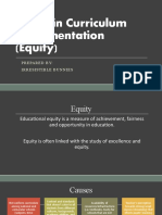 Issues in Curriculum Implementation (Equity