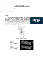 Torsion Test On Mild Steel: MOS Assignment - II