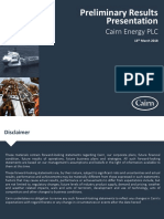 Preliminary Results Presentation: Cairn Energy PLC