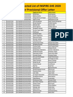 INSPIRE SHE 2020 Provisional Selection List PDF