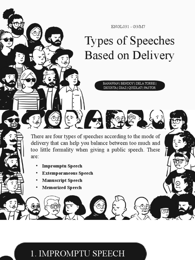 Four Types of Speech Delivery | PDF | Communication | Cognition