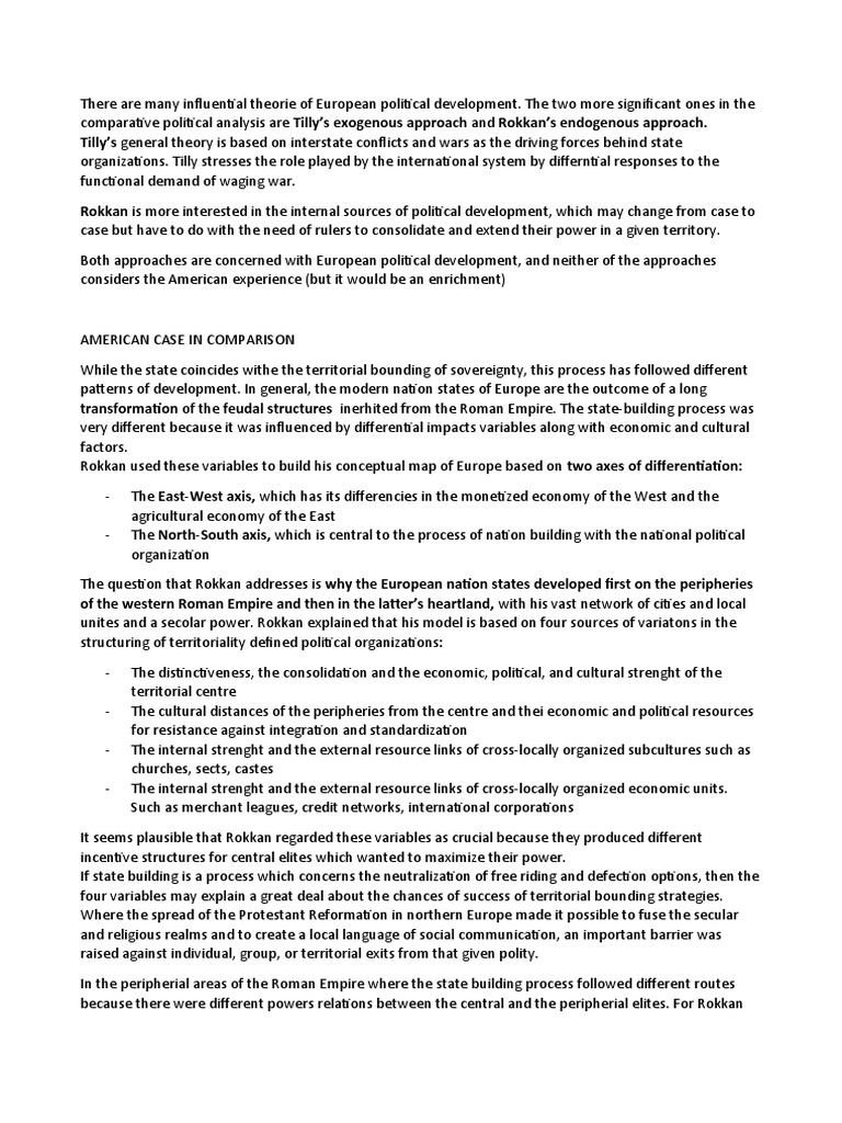 Rokkan and Tilly PDF The United States State (Polity)