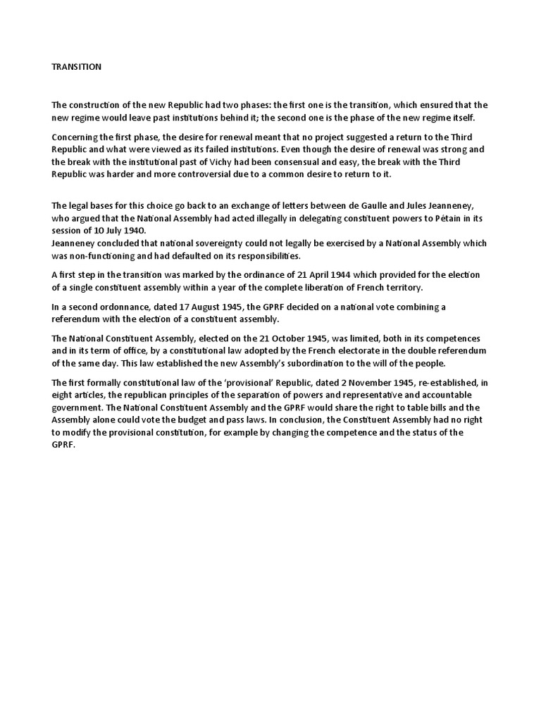 Transition | PDF | Politics