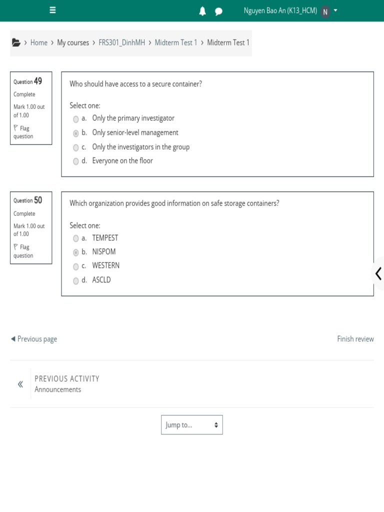 Midterm Test 1 - Attempt Review (Page 4 of 4) | PDF