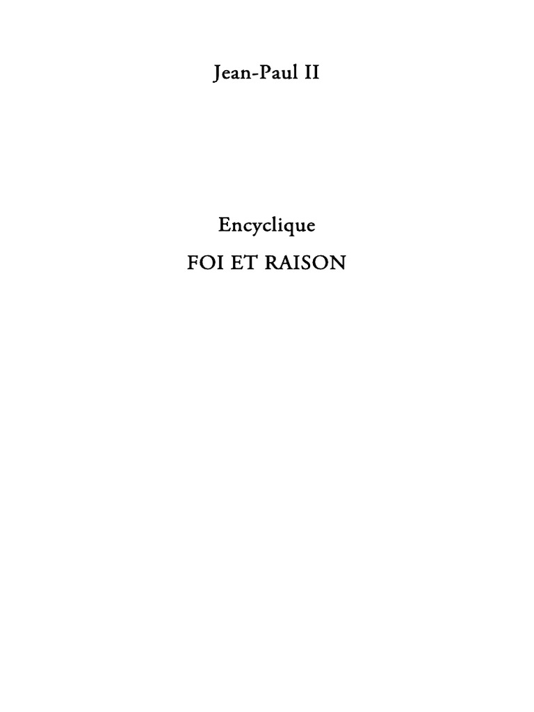 Foi et raison selon Jean-Paul II | PDF | Dieu | Raison