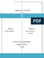 Portfolio Management: Assignment of S.A.P.M On