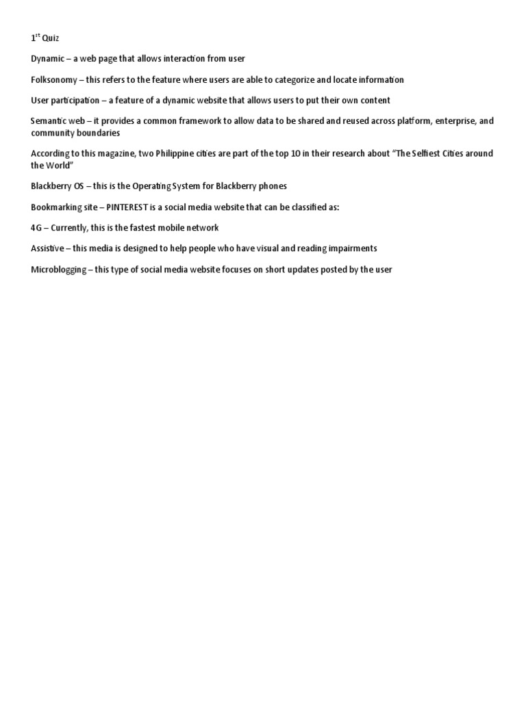 Key Terms in Web Interaction and Media | PDF