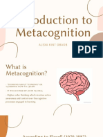 Introduction To Metacognition: Alexa Kint Obaob