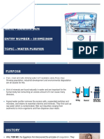 Name - Kanishk Jain ENTRY NUMBER - 2018ME20689 Topic - Water Purifier