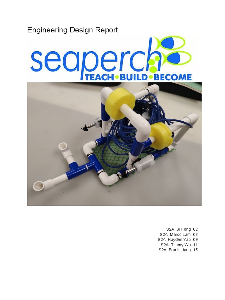 Seaperch Engineering Design Report 2021 PDF Robot Robotics