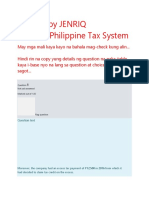 Created by JENRIQ Quiz 2 - Philippine Tax System