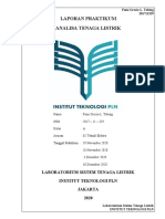 Laporan Praktikum Analisa Tenaga Listrik: Laboratorium Sistem Tenaga Listrik Institut Teknologi PLN Jakarta 2020