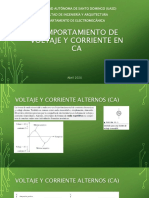 Comportamiento de Voltaje y Corriente en CA