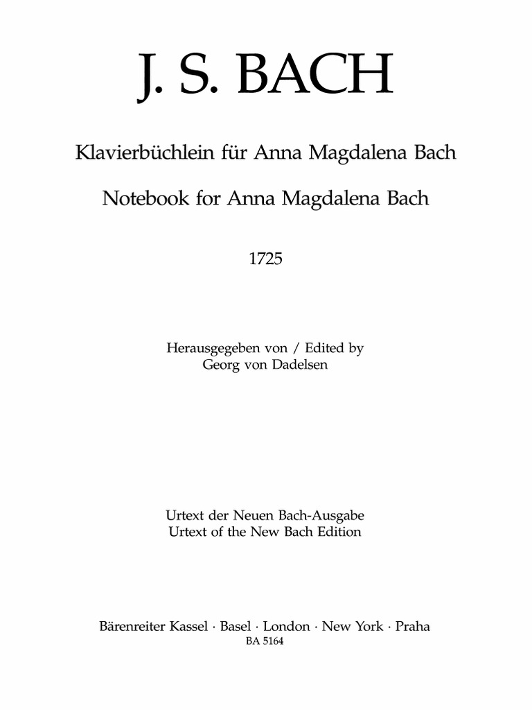 Bach Notenbuch Anna Magdalena | PDF