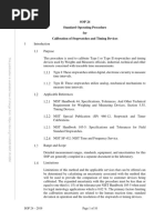 SOP 24 Standard Operating Procedure For Calibration of Stopwatches and Timing Devices