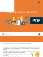Engineering Management: Dr. Guillermo M. Rago JR