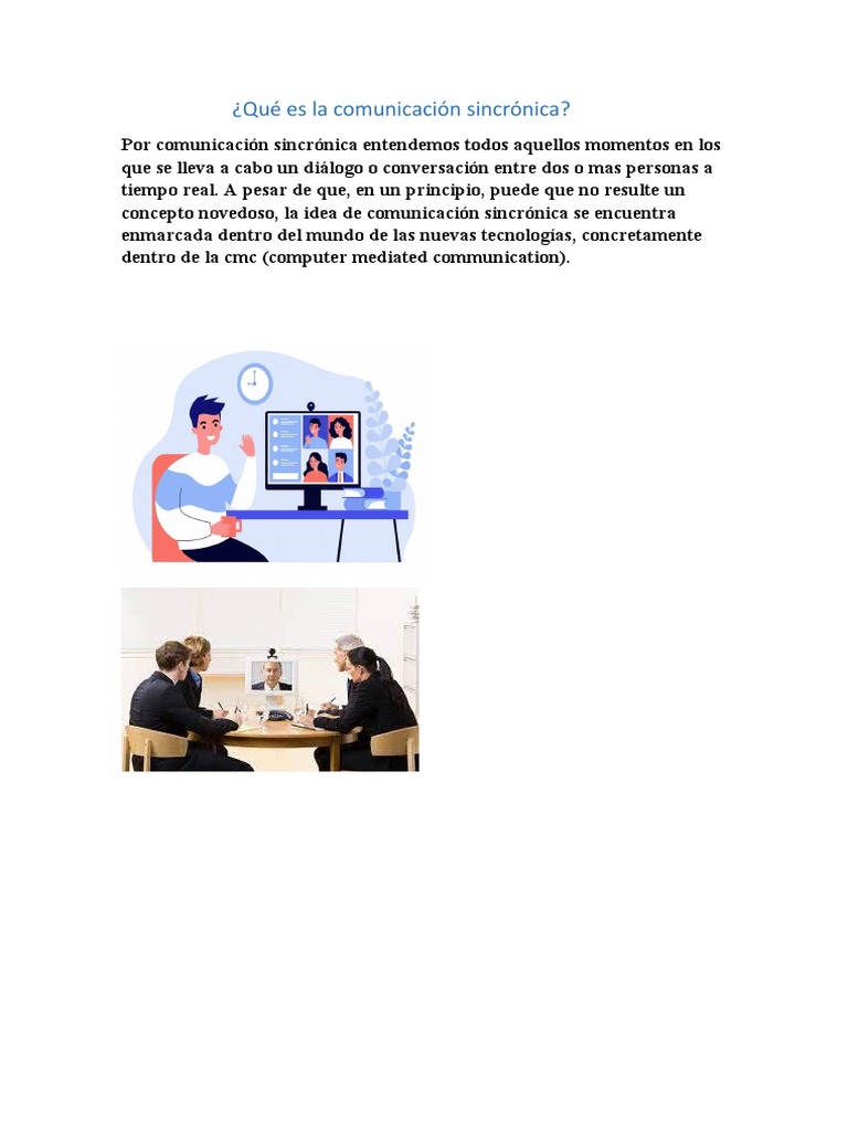 Qué es la comunicación sincrónica PDF