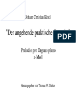 "Der Angehende Praktische Organist": Preludio Pro Organo Pleno A-Moll