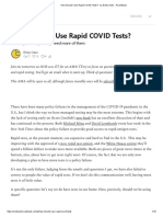 How Should I Use Rapid COVID Tests?: and Why We Desperately Need More of Them