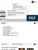 Course Code: AS223 Course Title: Multivariable Calculus: Wednesday