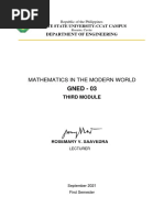 MODULE 3 Mathematics in The Modern World GNED 03 BSCPE & BSEE 101