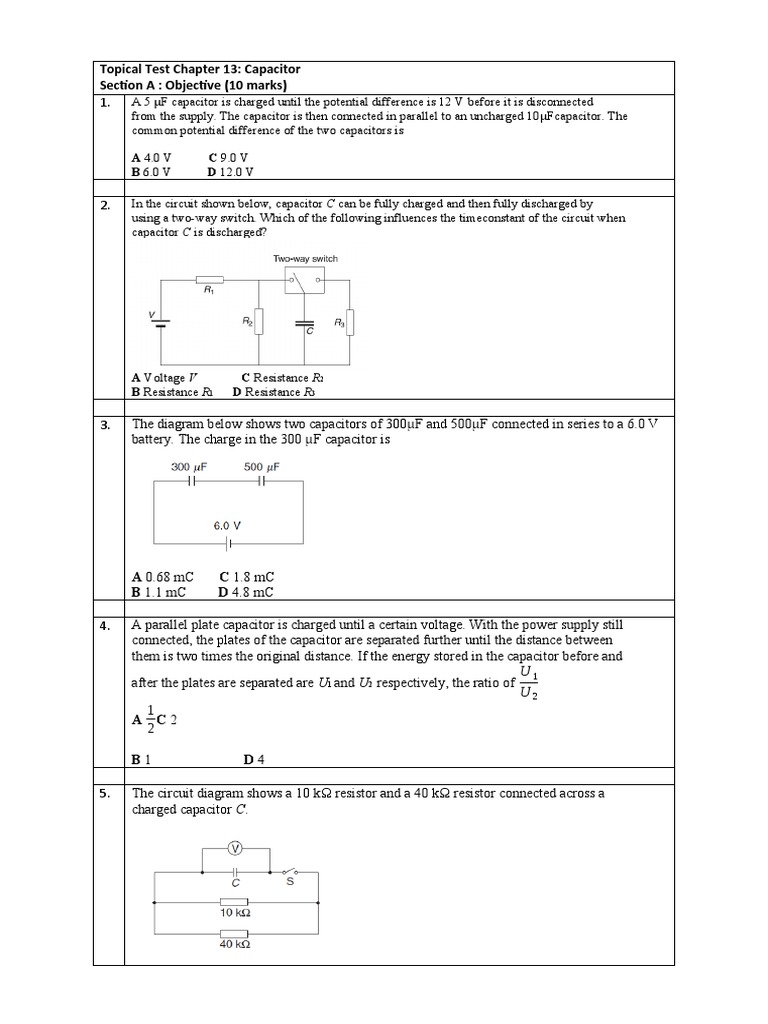 Capacitor PDF Capacitor Series And Parallel Circuits