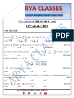 Iit - Jam Mathematics - 2022 Linear Algebra Matrices Assignment - 4