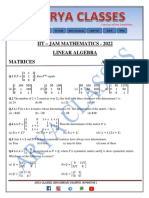 Iit - Jam Mathematics - 2022 Linear Algebra Matrices Assignment - 5
