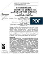 Professionalism, Organizational Professional Conflict and Work Outcomes2000