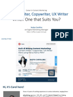 Content, Copywriter, UX Writer (Carol X ET Asia)