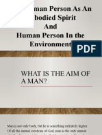 The Human Person As An Embodied Spirit and Human Person in The Environment