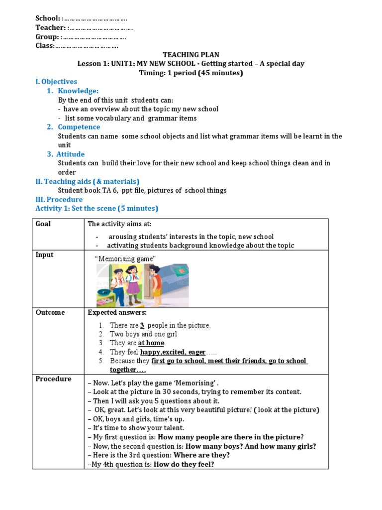 UNIT 1 PERIOD 1 GETTING STARTED Gui Tham Khao | PDF | Information ...