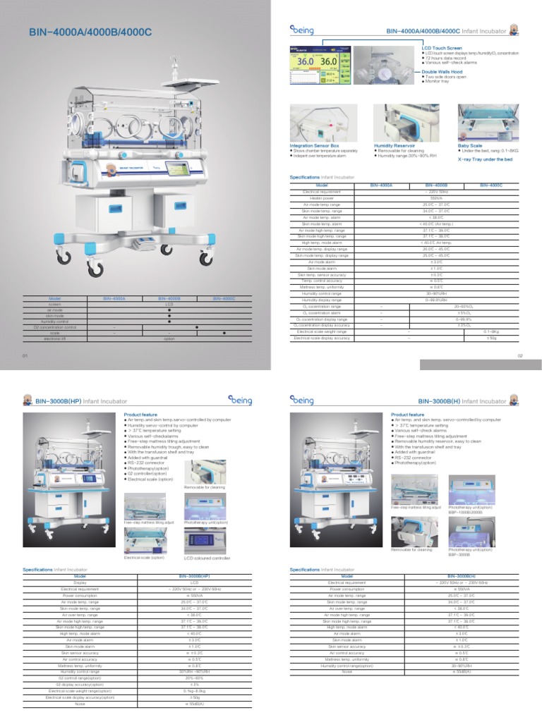 BIN-3000A Infant Incubator Specs | PDF | Humidity | Neonatal Intensive ...