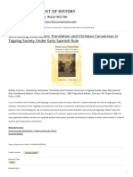 Department of History - Contracting Colonialism Translation and Christian Conversion in Tagalog Society Under Early Spanish Rule