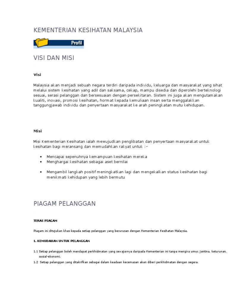Kementerian Kesihatan Malaysian | PDF