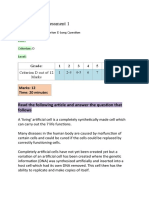 Criterion D Assessment 1: Read The Following Article and Answer The Question That Follows