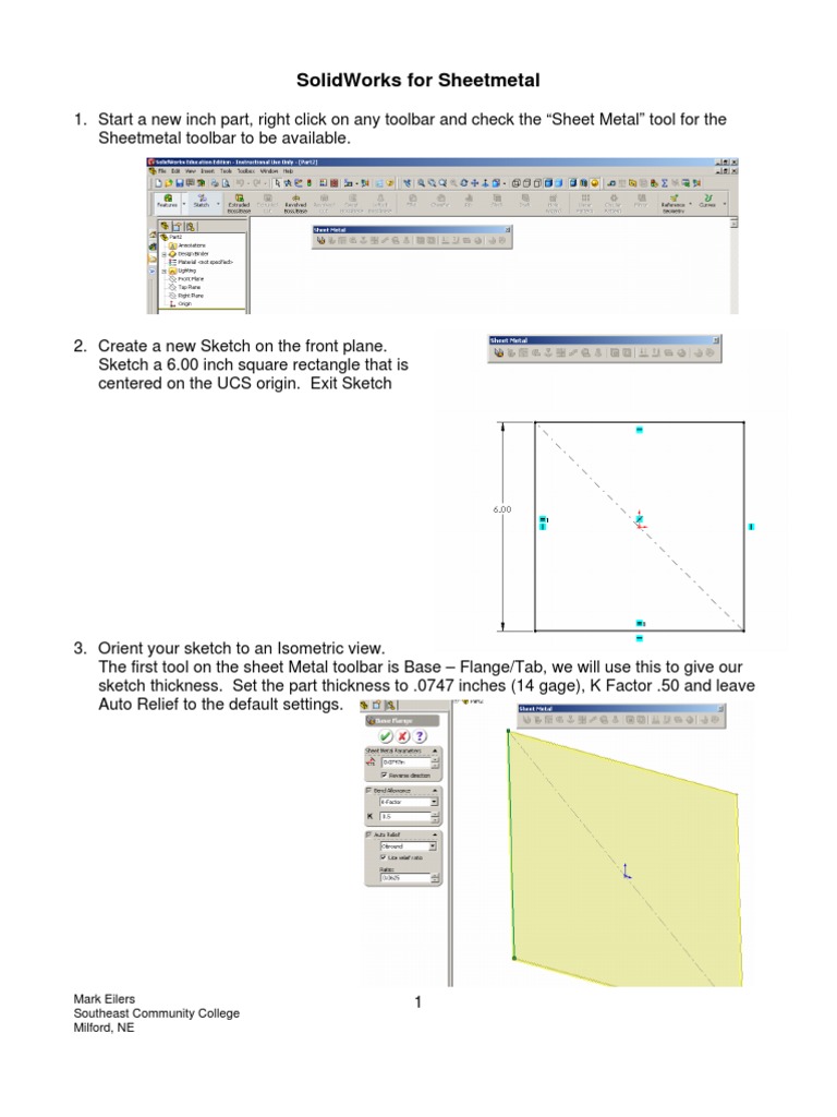 SolidWorks For Sheet Metal | PDF | Sheet Metal | Teaching Mathematics