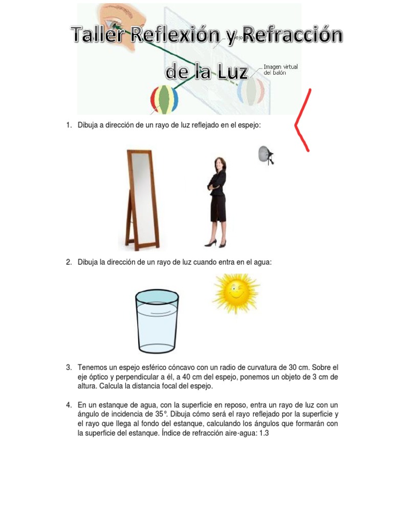 Reflexión y Refracción de la Luz en Espejos | PDF | Refracción | Ligero