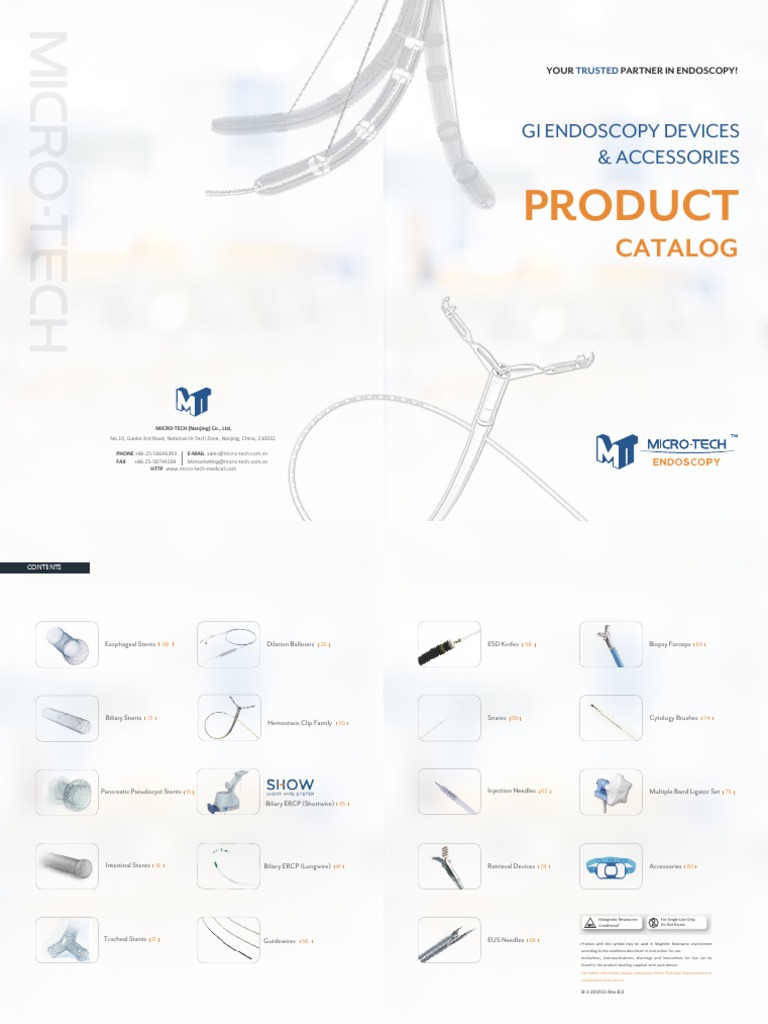 Micro Tech Endoscopy Product Catalog PDF Esophagus Stomach