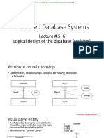 Advanced Database Systems: Lecture # 5, 6 Logical Design of The Database (Revision)